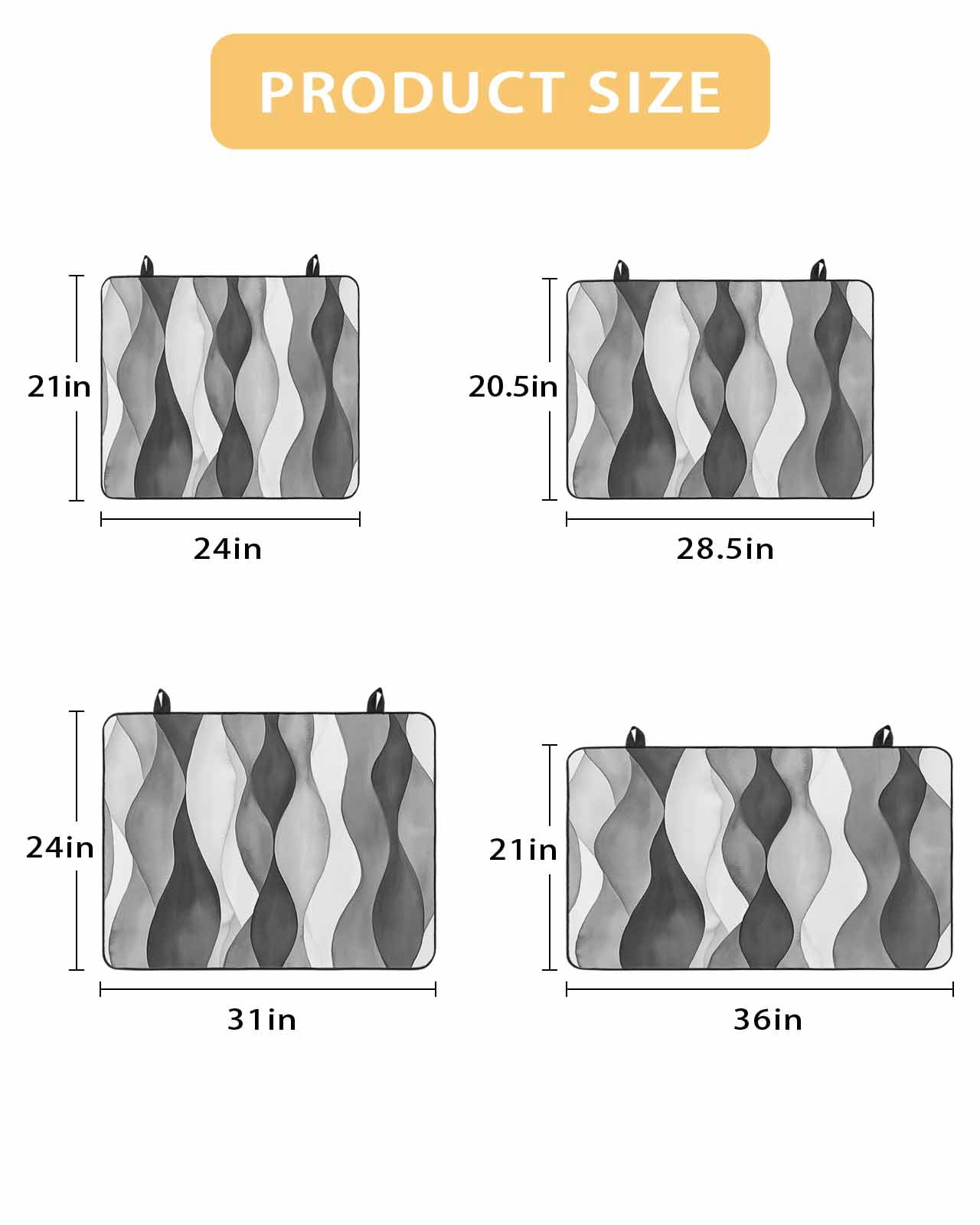 nqOlkjepod Large Induction Cooktop Protector Mat 36"x21", Gray Stripes Stove Top Covers for Electric Stove, Vintage Farmhouse Greyish Ripple Pattern Stove Burner Cover Mats, Glass Top Stove Cover
