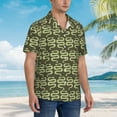 thumbnail image 5 of Haiem Green Snake Printed Hawaiian Shirt for Men - Men’s Casual Beach Summer Shirts - Stretch Fabric with Modern Fit-Large, 5 of 9
