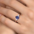 thumbnail image 4 of Gem Stone King 1.90 Ct Oval Blue Lapis White Created Sapphire 18K Rose Gold Plated Silver Ring, 4 of 6