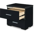 thumbnail image 5 of Finch Belmont Contemporary Nightstand End Table with 2 Drawers, Black, 5 of 9
