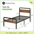 thumbnail image 2 of Lutown-Teen 14 Inch Twin XL Bed Frame with Wood Headboard and Footboard, Metal XL Twin Platform Frame No Box Spring Needed, Easy Assembly, 2 of 7
