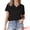 Black, variant on DARING DIVA Women's Summer Short Sleeve Tunic Tops Casual V Neck Button Shirts S White