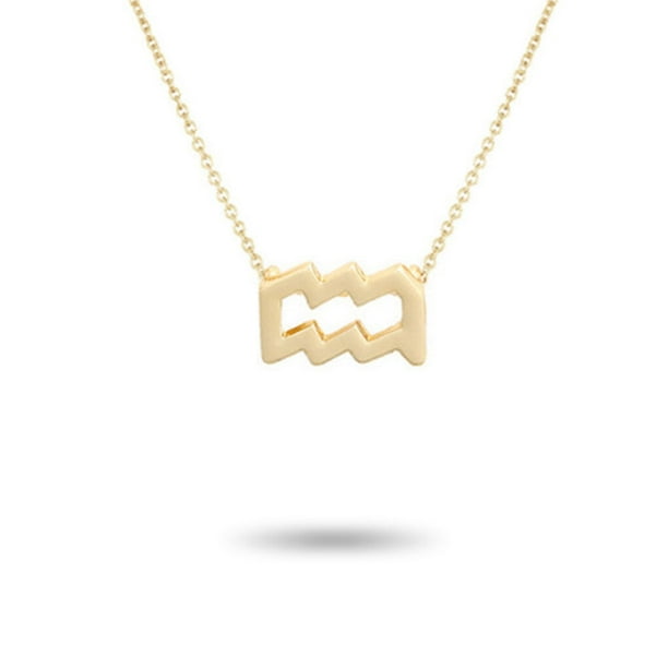 Collar Minnieouse Ins Doce Signo del zodiaco Amistad a prueba de herrumbre Acuario oro Type3 NO3
