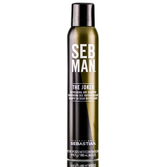 4.2 oz , Sebastian Professional SebMan The Joker Refreshing Dry Shampoo Hair, Pack of 2 w/ SLEEKSHOP Teasing Comb