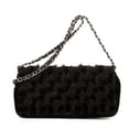 thumbnail image 4 of Pre-Owned Chanel Black Moscow Single Flap Shoulder Bag Velvet and Fur Canvas, 4 of 10