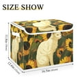thumbnail image 4 of White Cat Sunflowers Storage Basket Foldable Laundry Basket Shelf Kids Toy Storage Container Organizer with Handles, 4 of 7