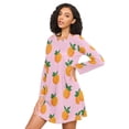thumbnail image 3 of FORMRS Womens Long Sleeve Nightgowns Crew Neck Sleep Shirt Soft Pajamas Sizes S-3XL, Cartoon Oranges, 3 of 8