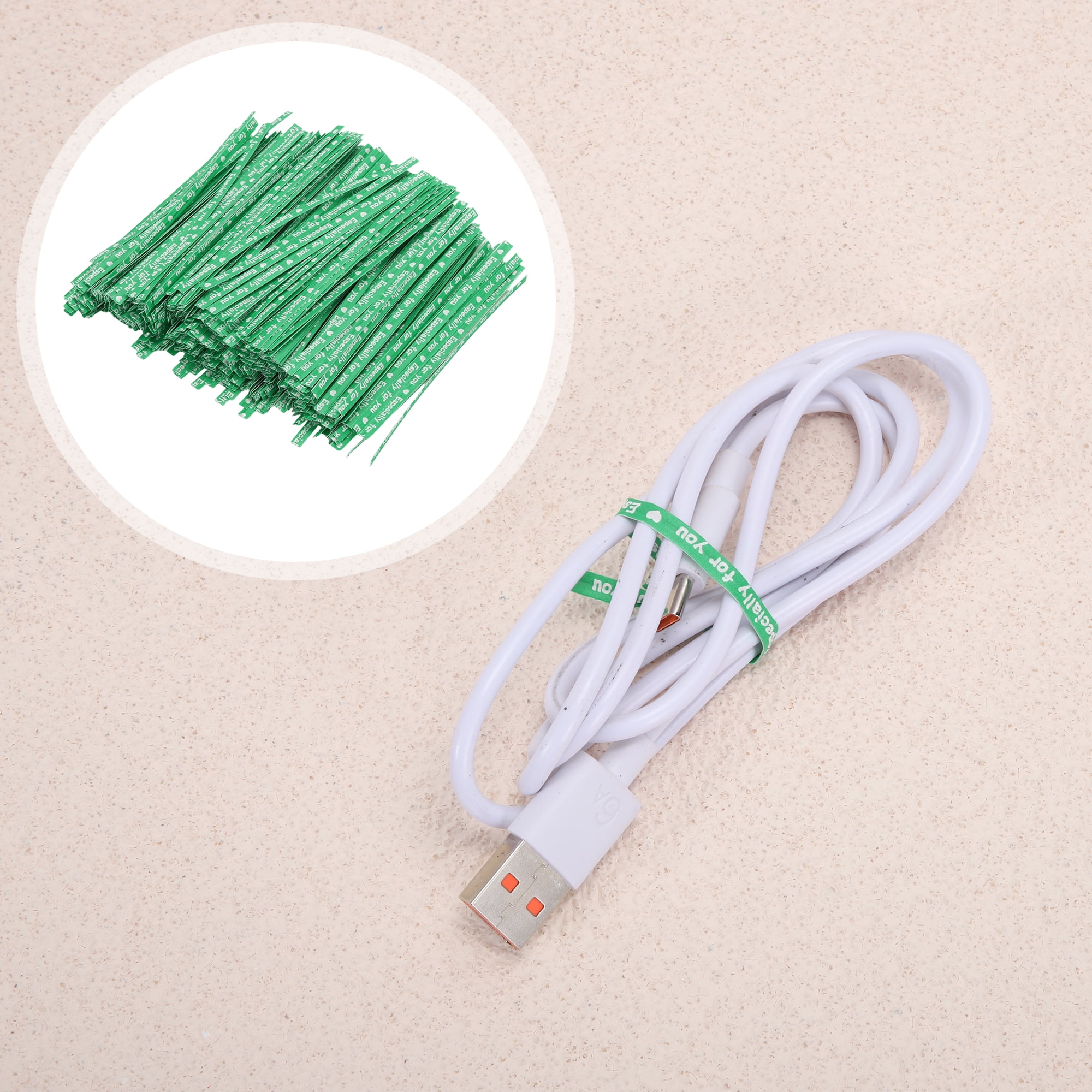 Unique Bargains Decorative Twist Ties for Gift Wrap and Crafts 700 Pcs Green