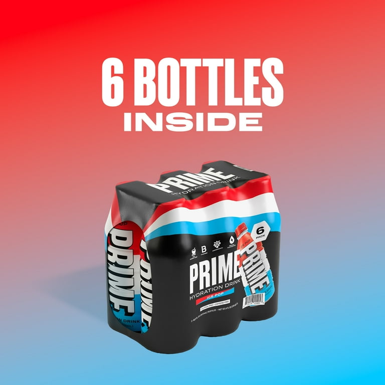 PRIME Hydration Drink, Healthy Ice Pop Flavor, Zero Sugar, 16.9oz