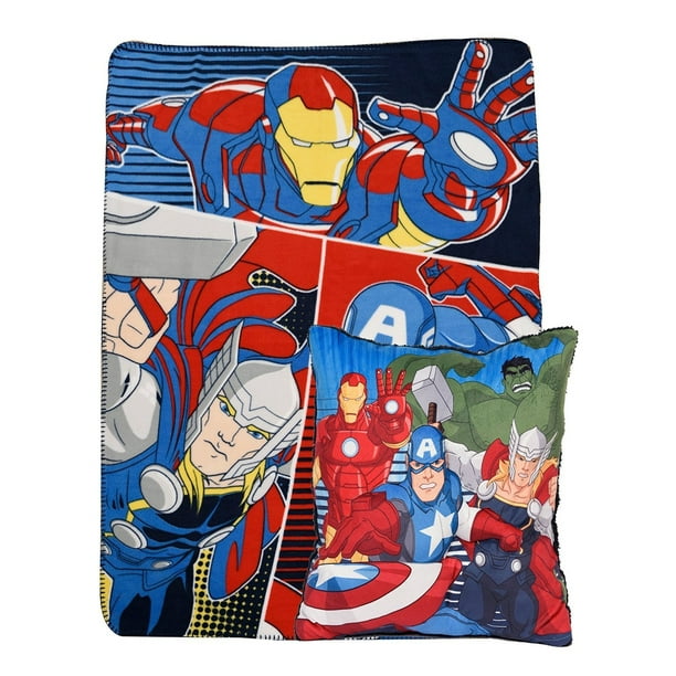 Marvel Avengers Fleece Throw and Cushion 2 Pack Set 40 x 50 inch ...