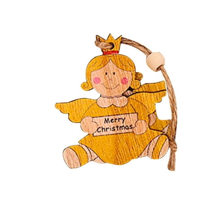 

New Christmas Decorations Creative Painted Wooden Angel Pendant