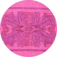 thumbnail image 1 of Ahgly Company Indoor Round Abstract Pink Modern Area Rugs, 5' Round, 1 of 4