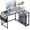 Grey, variant on 40 Inch L Shaped Computer Desk with Reversible Side Storage Shelves, Small Corner Desk for Small Space Home Office,Writing Study Table PC Desk for Bedroom,Pink