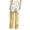 thumbnail image 3 of Kll Womens White Ice Cream Print Pajama Pants Soft Pajama Bottoms For Women Cozy Lounge Pants, 3 of 9
