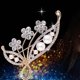 thumbnail image 2 of flor de material cristal con perla simulada con pasador de seguridad, bufanda, , sombrero, bolsa, decoración Yuyangstore Broches de boda para mujer, 2 of 8