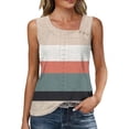 thumbnail image 7 of AUNVITO Women's Print Sleeveless Top with Irregular Neckline Button Detail and Cut-out Design Casual Chic Style, 7 of 7