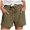 Armée Verte, variante sur Cajlr Shorts pour Femmes Jambe Droite Couleur Unie Cordon Plissé Pantalon Décontracté Taille Haute Sports Ample Mode Longueur Genou Kaki TTG