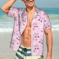 thumbnail image 5 of KLL Men's Hawaiian Shirt Short Sleeve Button Down Beach Shirts-Rabbit Face, 5 of 5