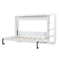 thumbnail image 6 of Full Size Murphy Bed with Built-in Bookshelf, Space-Saving Wall Bed Cabinet with Storage Shelves, Sturdy MDF Construction, No Box Spring Needed, Easy Assembly, White, 6 of 9