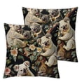 thumbnail image 2 of COMIO Throw Pillow Covers,Pillow Cases, 2Pcs,Jungle Animal Plant Flower Pattern White, 2 of 6