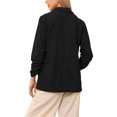 thumbnail image 3 of INSPIRE CHIC Corduroy Blazers for Women Dressy Casual One Button Lapel Long Sleeve Office Work Suit Jackets with Pockets L Black, 3 of 6