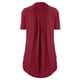 thumbnail image 2 of ICHUANYI Clearance Fashion Women Casual Plus Size Lace Short Sleeves V-Neck Shirt Blouse Tops(Wine, XL) ICHUANYI WER2023081008645, 2 of 3