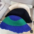 thumbnail image 3 of CoCopeanut Autumn Winter Knitted Bucket Hat Women's Patchwork Contrast Fisherman Hats Outdoor Female Foldable Basin Caps Gorros, 3 of 6