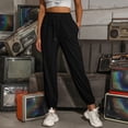 thumbnail image 2 of Pantalones bombachos informales con cordones y cintura alta sueltos de Color sólido para mujer a la moda Fridja  hfkajh101753, 2 of 6
