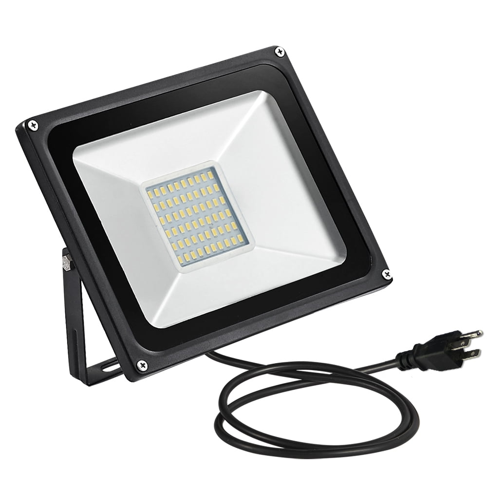 50W LED Flood Light Cool/Warm White with US Plug 110V Waterproof Outdoor Lamp 