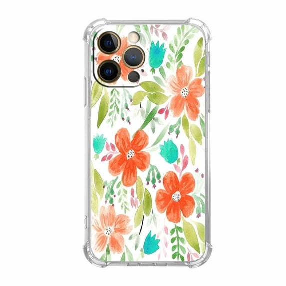 Watercolor Roses Case for iPhone 12 Pro Max,Aesthetic Colourful Floral Pattern Soft TPU Full Cover Case