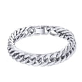 thumbnail image 1 of PROSTEEL Pulseras de cadenas cubanas de plata para hombre de 17 mm, pulsera gruesa de acero inoxidable con eslabones de Franco para niños, pulsera de mano de moda, regalo de Navidad, 21cm/8.3", 1 of 7