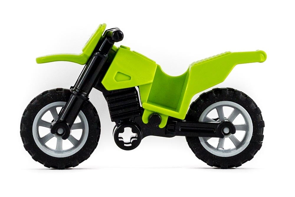 LEGO Lime Green Motorcycle Dirt Bike Light Grey Rim Part 50860c11 60116 4433 EUC 