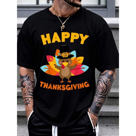 Happy Thanksgiving Shirt Adult Thanksgiving Day T-Shirt Men's Women's Vintage Summer Vacation Tops Graphic Tee