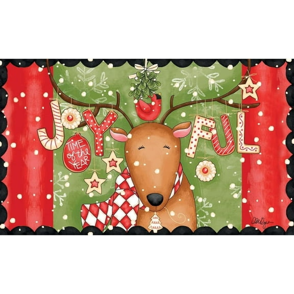 Lang Companies, Joyful Reindeer Doormat by LoriLynn Simms