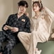thumbnail image 1 of Pijamas de pareja Pijamas de primavera y otoño Ropa de hogar fresca de manga larga para mujer para hombre y mujer, 1 of 5