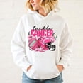 thumbnail image 2 of Sudadera con capucha y estampado de letras para mujer, con mensaje sobre la lucha contra el cáncer de mama, moda informal, manga larga, 2 of 5