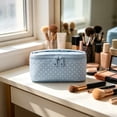 thumbnail image 4 of Deeceymbur Blue Polka Dot Toiletry Bag Portable Waterproof Cosmetic Storage Pouch Multifunctional Organizer for Travel Daily Use, 4 of 7
