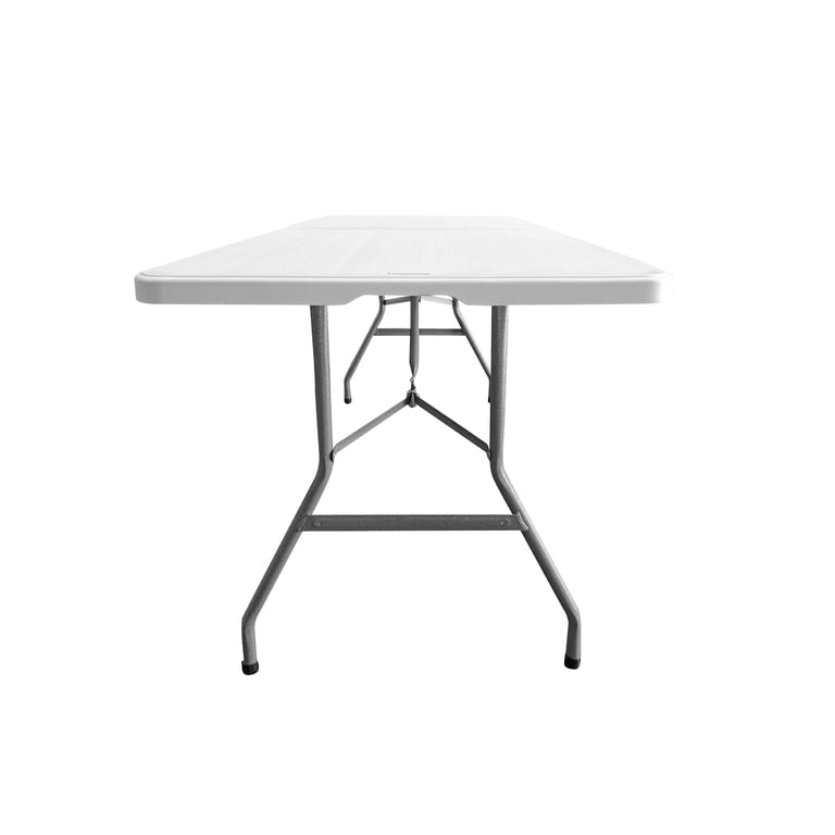 Techni Home 6 ft Granite White Folding Table with Easy-Carry