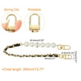 thumbnail image 2 of Uxcell Leather Wristlet Strap, 350mm/14" Imitation Pearl Short Wrist Purse Chain for Mobile Case Clutch DIY (Black, Gold), 2 of 7