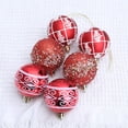 thumbnail image 3 of Virelaxpo 6-Piece Electroplated Plastic Christmas Ball Ornaments Set with Gift Box Design in Red Gold and Champagne Colors for Tree and Home Holiday Decorations, 3 of 5