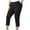 Black, variant on Ltctricy Women's Plus Size Capri Leggings Elastic High Waisted Cropped Stretchy Yoga Pants Workout Gym Tights