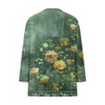 thumbnail image 6 of JTZGDY Plus Size Womens 3/4 Sleeve Tops Vintage Floral Printed Button V Neck Henley Shirts Loose Oversized Dressy Casual Tunic Blouse for Leggings Green#02 XXL, 6 of 7