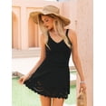 thumbnail image 3 of a.Jesdani Womens One Piece Swimsuit Tummy Control with Cutout Skirt Bathing Suit Modest Twist Front Swim Dress Black L, 3 of 16