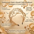 thumbnail image 5 of Miallo Handmade Champagne Beaded Hair Jewelry for Anniversary, Elegant Champagne Crystal Headpiece, Gift for Her, 5 of 7
