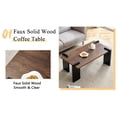 thumbnail image 3 of MDF Rectangular Living Room Coffee Table,Modern Minimalist Coffee Table,Metal Support Legs,Easy to Clean,Suitable for Living Room and Lounge Area,Walnut, 3 of 9