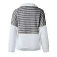 thumbnail image 5 of YUNAFFT Women's Tops, Jackets& Coat Clearance, Ladies Fashion Plush V-Neck Zipper Long Sleeve Colorblock Thermal Sweater Jacket, 5 of 6