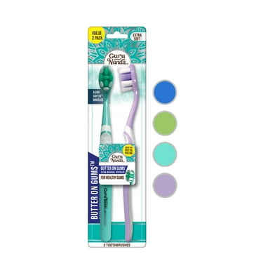 GuruNanda Butter on Gums Toothbrush for All Ages - Soft Bristles - ADA Accepted - 2 Count