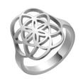 thumbnail image 5 of Seed of Life Ring Flower Shape Stainless Steel Simple Party Accessories for Women, 5 of 5