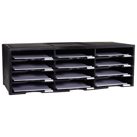 Storex Storex Literature Organizer, 12 Section, 10 5/8 x 13 3/10 x 31 2/5, Black