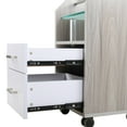 thumbnail image 4 of Glass Glow Pedicure Trolley Light Wood Cart for Nail Salon Furniture & Equipment, 4 of 7